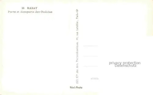AK / Ansichtskarte RABAT  Maroc Porte et Remparts des Oudaias