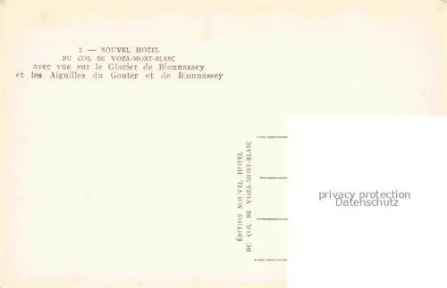 AK / Ansichtskarte Voza MONT-BLANC 4807m 74 Haute-Savoie avec vue sur le Glacier de Bionnassey