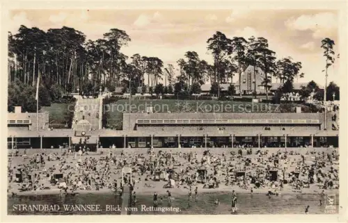 AK / Ansichtskarte Wannsee STEGLITZ-ZEHLENDORF BERLIN Strandbad Blick vom Rettungssteg
