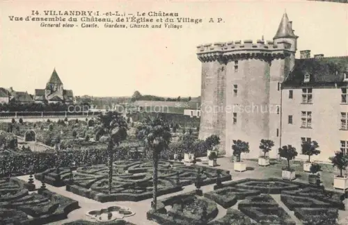 AK / Ansichtskarte Villandry TOURS 37 Indre-et-Loire Chateau Vue d ensemble du Chateau  Eglise Village 