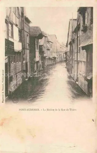 AK / Ansichtskarte Pont-Audemer BERNAY 27 Eure La Riviere de la Rue de Thiers