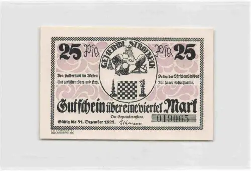 AK / Ansichtskarte Stroebeck Halberstadt 25 Pfennig Gutschein Schachturm