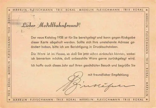 AK / Ansichtskarte LUDWIGSBURG  BW Maerklin Modellbahn Zinthaefner Werbekorrespondenz