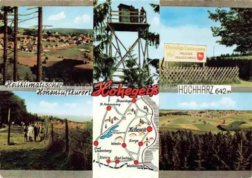 AK / Ansichtskarte Hohegeiss Braunlage Harz Niedersachsen Panorama Ehemalige Landesgrenze Preussen Braunschweig