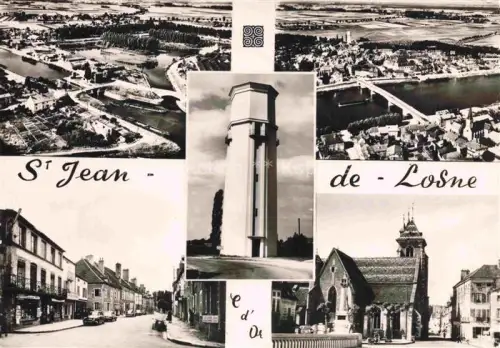 AK / Ansichtskarte St-Jean-de-Losne BEAUNE 21 Cote-d Or Vue générale aérienne Centre Tour