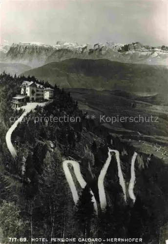 AK / Ansichtskarte Mendola Mendelpass Trentino IT Hotel Pensione Caldaro Herrnhofer Fliegeraufnahme