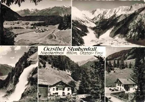AK / Ansichtskarte Niederthai Umhausen oetztal Tirol AT Panorama Wasserfall Gasthof Stuibenfall