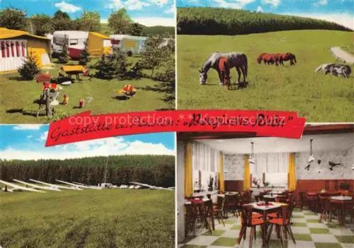 AK / Ansichtskarte Lindlar Gaststaette Pension Bergische Rhoen Segelflugplatz Campingplatz Gaststube