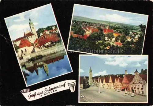 AK / Ansichtskarte Schwandorf Bayern Kirche Panorama Marktplatz