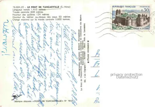 AK / Ansichtskarte Tancarville LE HAVRE 76 Seine-Maritime Le Pont de Tancarville Vue aerienne