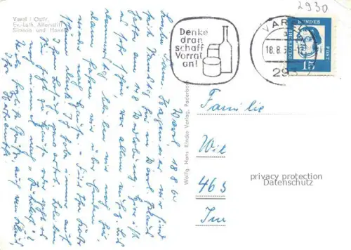 AK / Ansichtskarte Varel Jadebusen Friesland Niedersachsen Ev luth Altersstift Simeon und Hanna