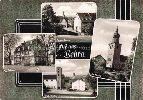 AK / Ansichtskarte Bebra Hessen Rathaus An der Bebra Kath Kirche Ev Kirche