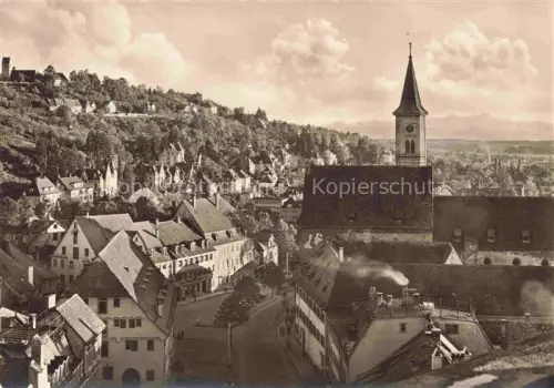 AK / Ansichtskarte RAVENSBURG  Wuerttemberg BW Panorama mit Kirche Schweizer Alpen Saentis und Altmann