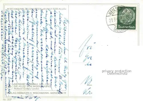 AK / Ansichtskarte HOBBEMA Meindert (1638-1709) Kuenstlerkarte Die Allee von Middelharnis Muenchen 