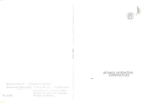 AK / Ansichtskarte Segantini Giovanni Kuenstlerkarte Vergehen la Morte St Moritz Schweiz 