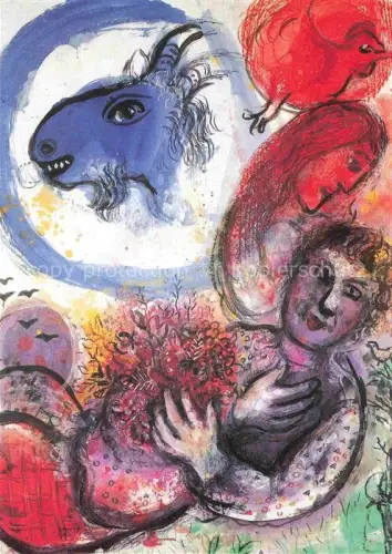 AK / Ansichtskarte CHAGALL Marc (1887-1985) Kuenstlerkarte Die blaue Ziege la Chevre 