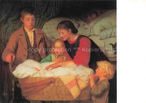 AK / Ansichtskarte ANKER Albert (1831-1910) Kuenstlerkarte Das Neugeborene nouveau ne Lausanne Schweiz 