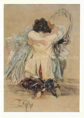 AK / Ansichtskarte MENZEL Adolph Kuenstlerkarte Das Liebespaar Muenchen