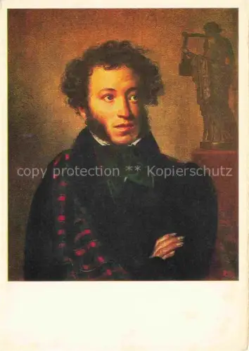 AK / Ansichtskarte KIPRENSKY Orest (1782-1836) Kuenstlerkarte Portrait of Alexander Pushkin 