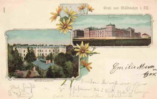 AK / Ansichtskarte Muelhausen Elsass Kaserne Militaer-Lazarett