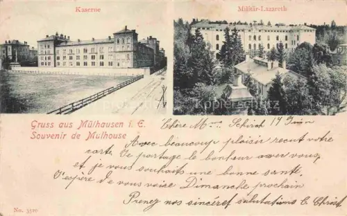 AK / Ansichtskarte Muelhausen Elsass Kaserne Militaerlazarett