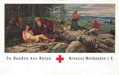 AK / Ansichtskarte MULHOUSE Muehlhausen 68 Haut-Rhin Samaritanus misericors Der barmherzige Samariter Rotes Kreuz Fr. Fuchs Kuenstlerkarte
