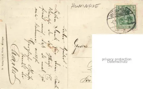 AK / Ansichtskarte Hueningen Huningue Mulhouse 68 Haut-Rhin Kaiser Wilhelms-Platz Schule Kirche Hotel Terminus Denkmal