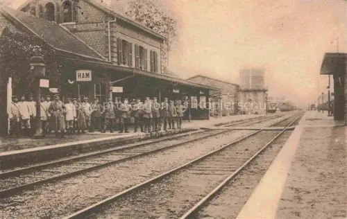 AK / Ansichtskarte Ham PERONNE 80 Somme La gare Bahnhof