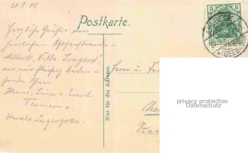 AK / Ansichtskarte AHLBECK HERINGSDORF Insel Usedom Ostseebad Strand und Bruecke vom Seesteg aus gesehen