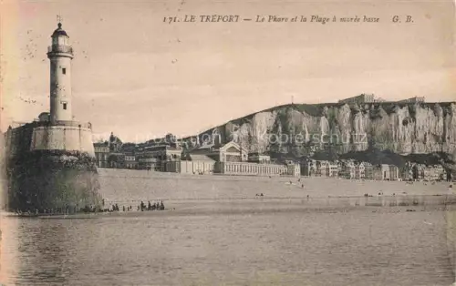 AK / Ansichtskarte LE TREPORT Dieppe 76 Seine-Maritime Le Phare la Plage a maree basse