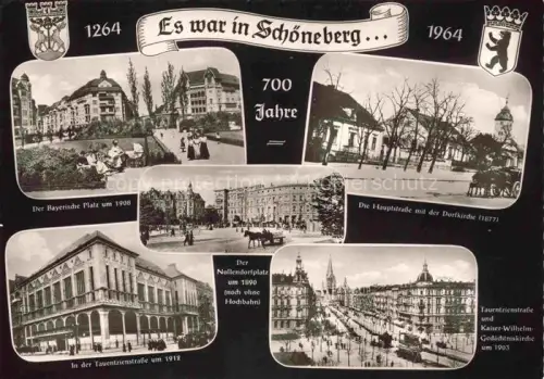 AK / Ansichtskarte Schoeneberg  Berlin Bayerischer Platz Hauptstrasse mit Dorfkirche Tauentzienstrasse Kaiser Wilhelm Gedaechtniskirche