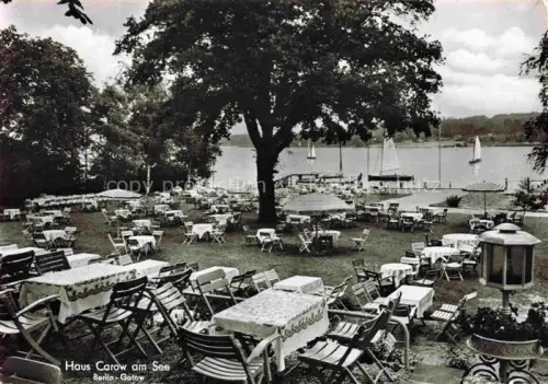 AK / Ansichtskarte Gatow Spandau BERLIN Haus Carow am See Gartenwirtschaft