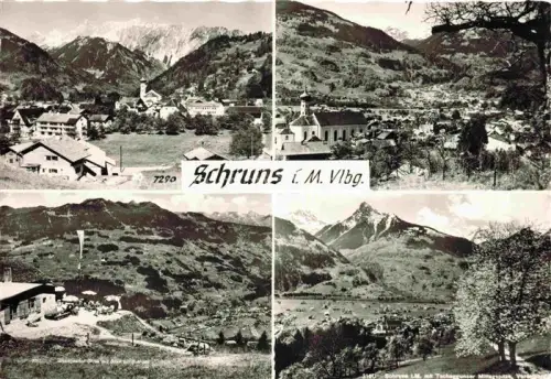 AK / Ansichtskarte Schruns Tschagguns Montafon Vorarlberg AT Panorama Kirche Teilnsichten
