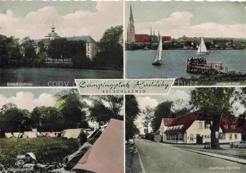 AK / Ansichtskarte Schleswig Schlei Erfde Schleswig-Holstein Schloss Gottorp Schlei mit Dom Campingplatz Haddeby Gasthaus Haddeby