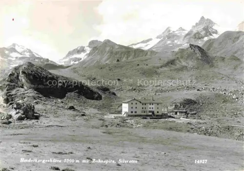 AK / Ansichtskarte Heidelbergerhuette 2265m Silvretta Tirol AT mit Zahnspitz Silvretta