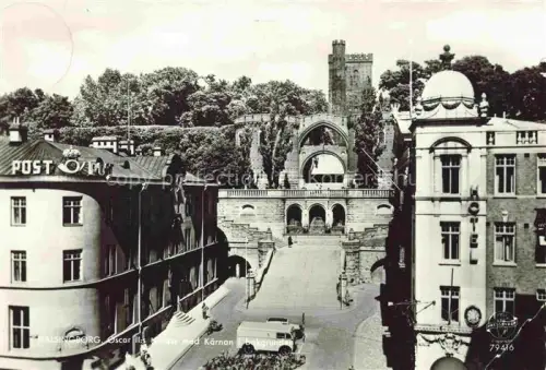 AK / Ansichtskarte Haelsingborg Helsingborg Sweden Oscar II terrass med Kaernan bakgrunden