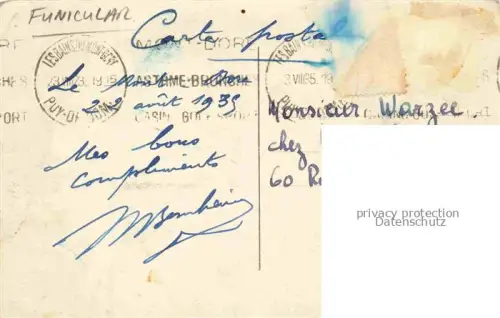 AK / Ansichtskarte Funicular Zahnradbahn Standseilbahn Furniculaire Rack Railway-- Le Mont Dore Capucin 