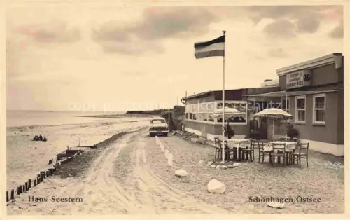 AK / Ansichtskarte Schoenhagen Brodersby Ostseebad Gaststaette Restaurant Haus Seestern am Strand