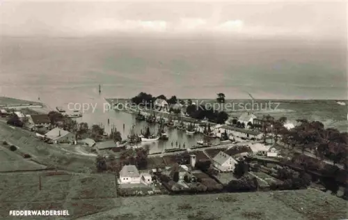 AK / Ansichtskarte Fedderwardersiel Butjadingen Wesermarsch Niedersachsen Panorama Hafen
