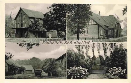 AK / Ansichtskarte Schnepke Syke Bremen Diepholz Niedersachsen Teilansichten Bahnhof Ehrenmal