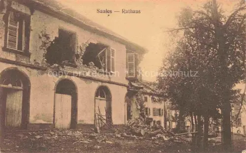 AK / Ansichtskarte Saales Saal Molsheim 67 Bas-Rhin Rathaus in Truemmern Ruines Grande Guerre 1. Weltkrieg