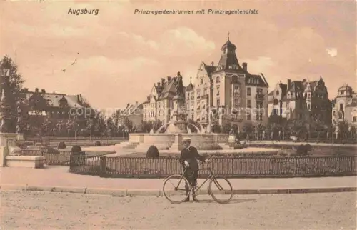 AK / Ansichtskarte AUGSBURG  CITY Prinzregentenbrunnen mit Prinzregentenplatz