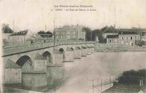 AK / Ansichtskarte Gray Gray-la-Ville VESOUL 70 Haute-Saone Le Pont de Pierre la Saone
