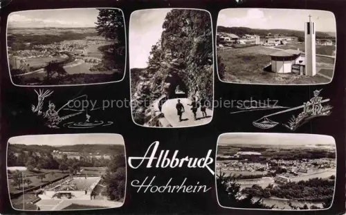 AK / Ansichtskarte Albbruck Panorama Bergstrasse Kirche Schwimmbad