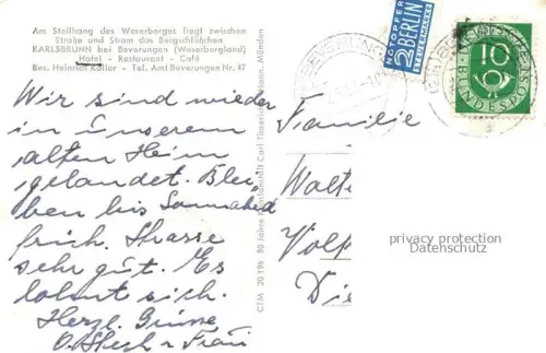 AK / Ansichtskarte Karlsbrunn (Gasthaus) Beverungen Hoexter NRW Bergschloesschen Karlsbrunn