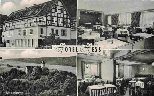AK / Ansichtskarte Aua Neuenstein Bad Hersfeld Hessen Hotel Hess Gastraeume Burg Neuenstein