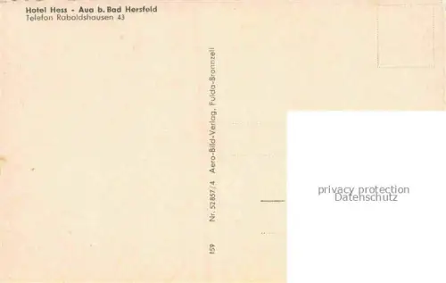 AK / Ansichtskarte Aua Neuenstein Bad Hersfeld Hessen Hotel Hess Gastraeume Burg Neuenstein