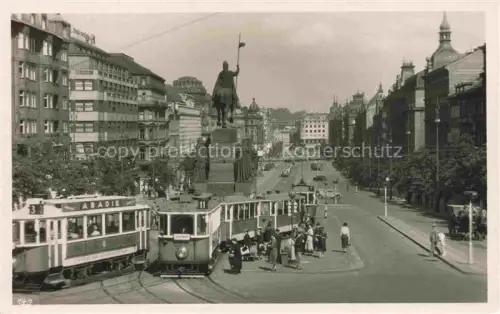 AK / Ansichtskarte STRAssENBAHN Tramway-- Prag Praha Wenzelsplatz 