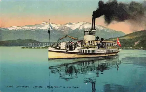AK / Ansichtskarte Dampfer Binnenschifffahrt Zuerichsee Wadenswil Speer Schweiz