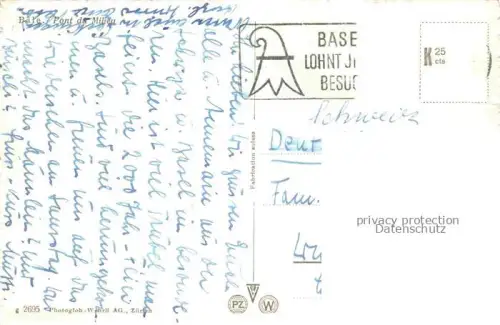 AK / Ansichtskarte STRAssENBAHN Tramway-- Basel Mittlere Rheinbruecke Pont 